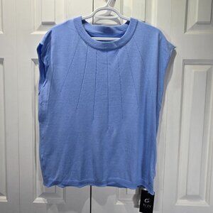 NWT Women’s Blue Knit Sweater Vest Top – Size Large